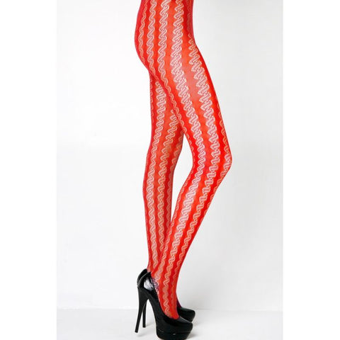 Stella Elyse Coiled Lines Fishnet Tights (Coffee) – Fashion Hosiery Red One Size Hosiery