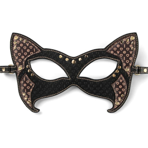 Rebellion Reign Cat Mask (Antique Bronze) – Adjustable PU Mask Black Masks
