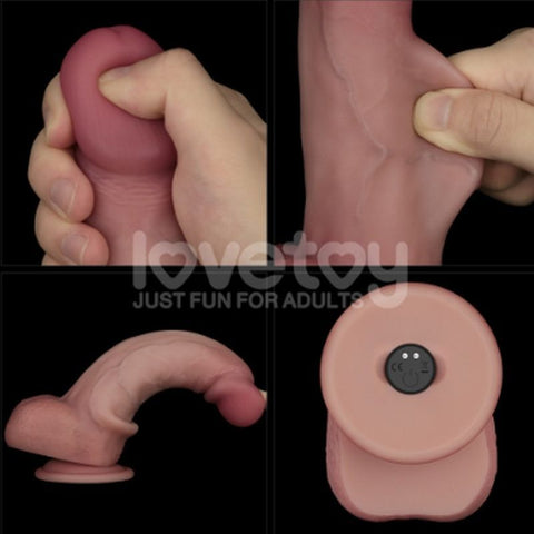 Sliding Skin Pro II Silicone Dong 8 Inch – Wireless Remote-Controlled Vibrating Dong Dongs Realistic
