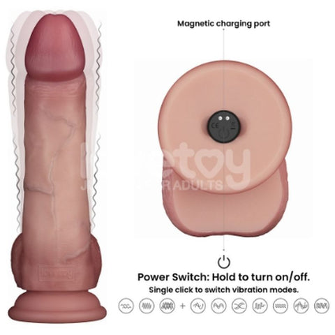 Sliding Skin Pro II Silicone Dong 8 Inch – Wireless Remote-Controlled Vibrating Dong Dongs Realistic