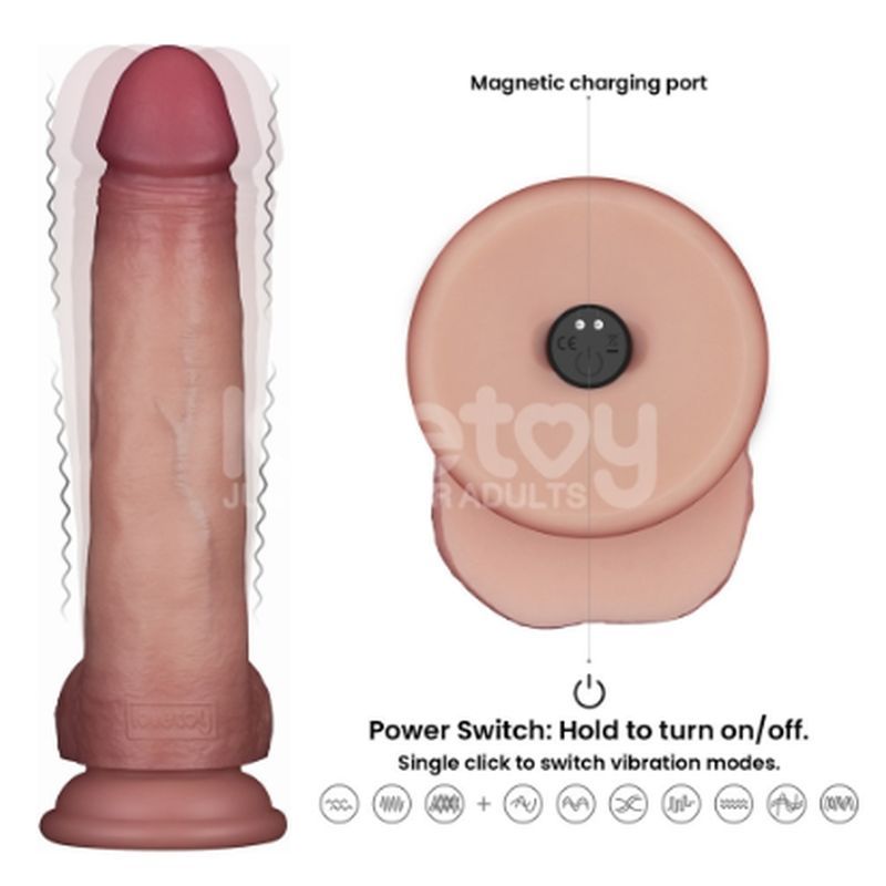 Vibrating Sliding Skin Pro II Silicone Dong 8.5 Inches – Waterproof Wireless Remote-Controlled Dong > Vibrators > Realistic Vibrators