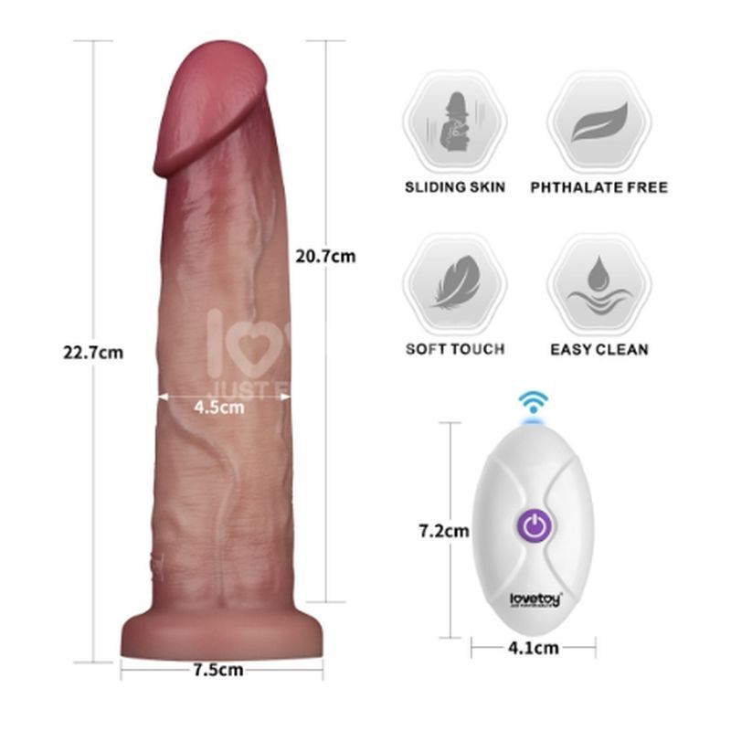 Sliding Skin Pro II Silicone Dong 9 Inch – Wireless Remote-Controlled Vibrating Dong > Vibrators > Realistic Vibrators