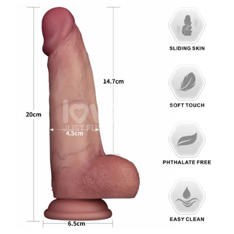 Sliding Skin Pro II Dual Layer Silicone 8 Inch Dong – Medical-Grade Realistic Dildo Dongs Realistic