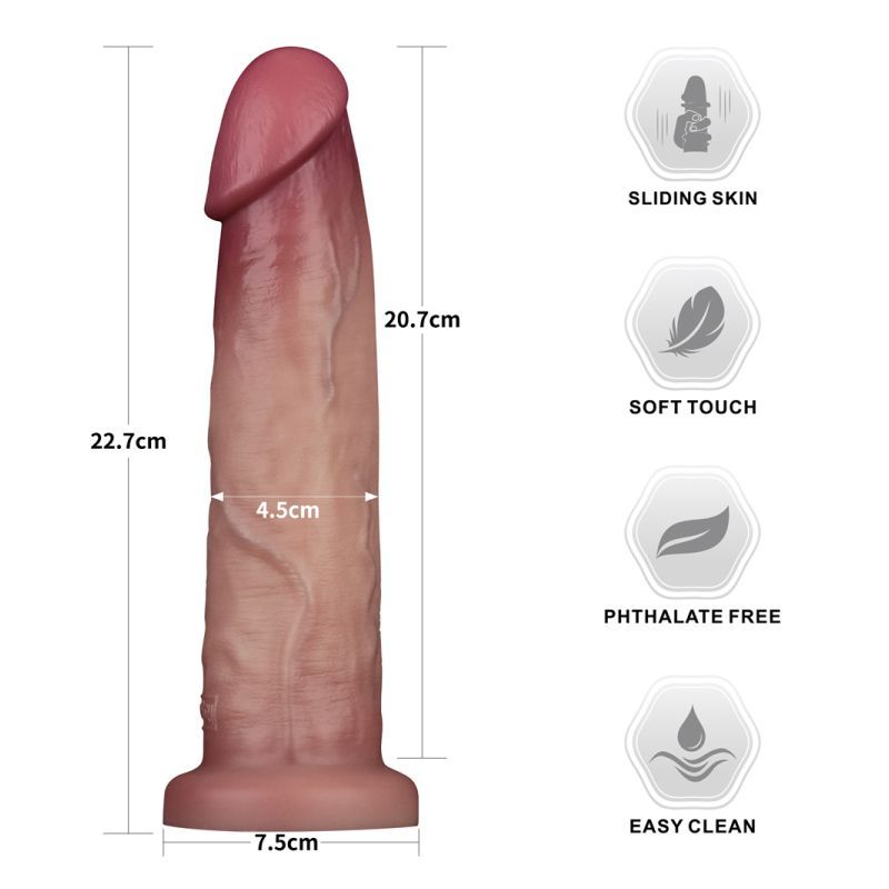 Sliding Skin Pro Dual Layer Silicone Dong 9 Inch – Advanced Medical-Grade Silicone Dong > Dildos > Realistic Dildos