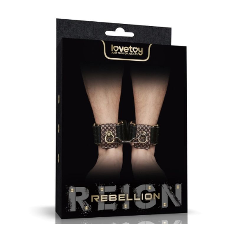 Rebellion Reign (Black) – Faux Leather Adjustable Ankle Cuffs > Bondage Gear > Restraints