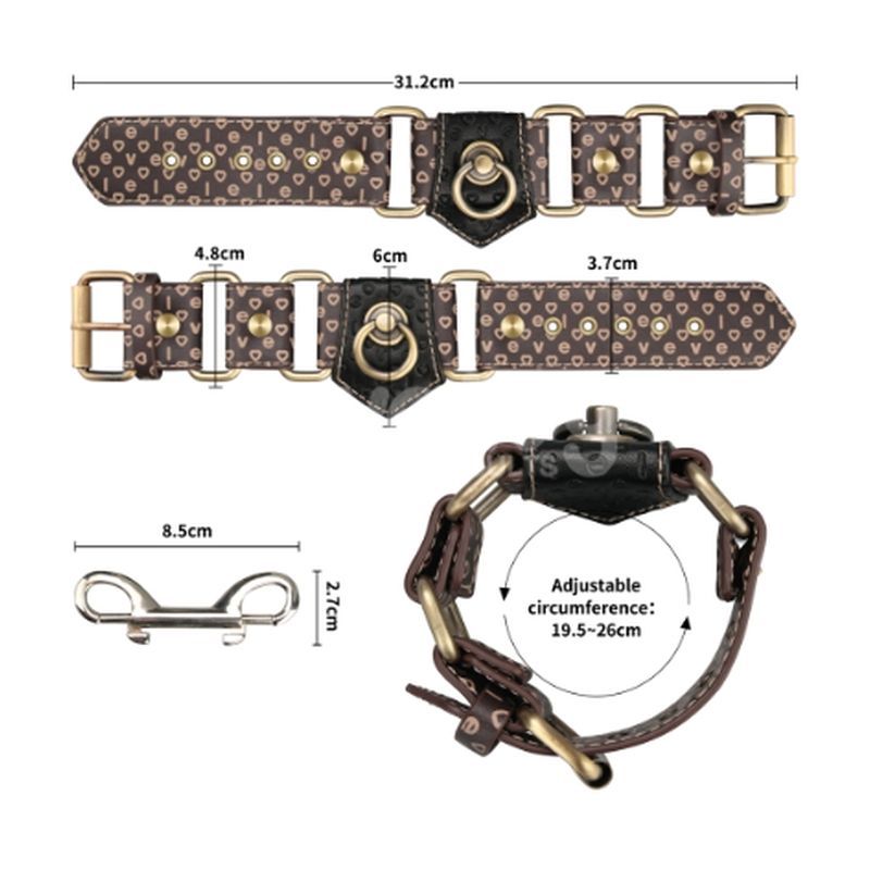 Deluxe PU Handcuffs With Vintage Bronze Spikes – Luxury Restraint Accessory > Bondage Gear > Restraints