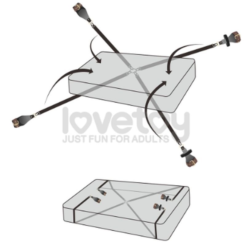 Rebellion Reign Under Mattress Restraint – Adjustable PU and Nylon Restraint Set > Bondage Gear > Bed Restraints