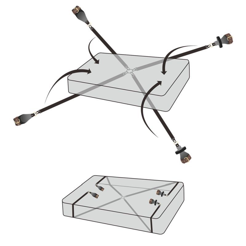 Rebellion Reign Under Mattress Restraint – Adjustable PU and Nylon Restraint Set > Bondage Gear > Bed Restraints