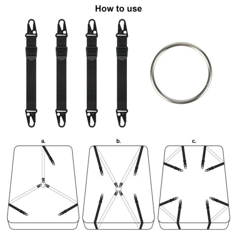 Rebellion Reign Under Mattress Restraint Set – Adjustable Nylon Straps Bondage Restraint > Bondage Gear > Bed Restraints