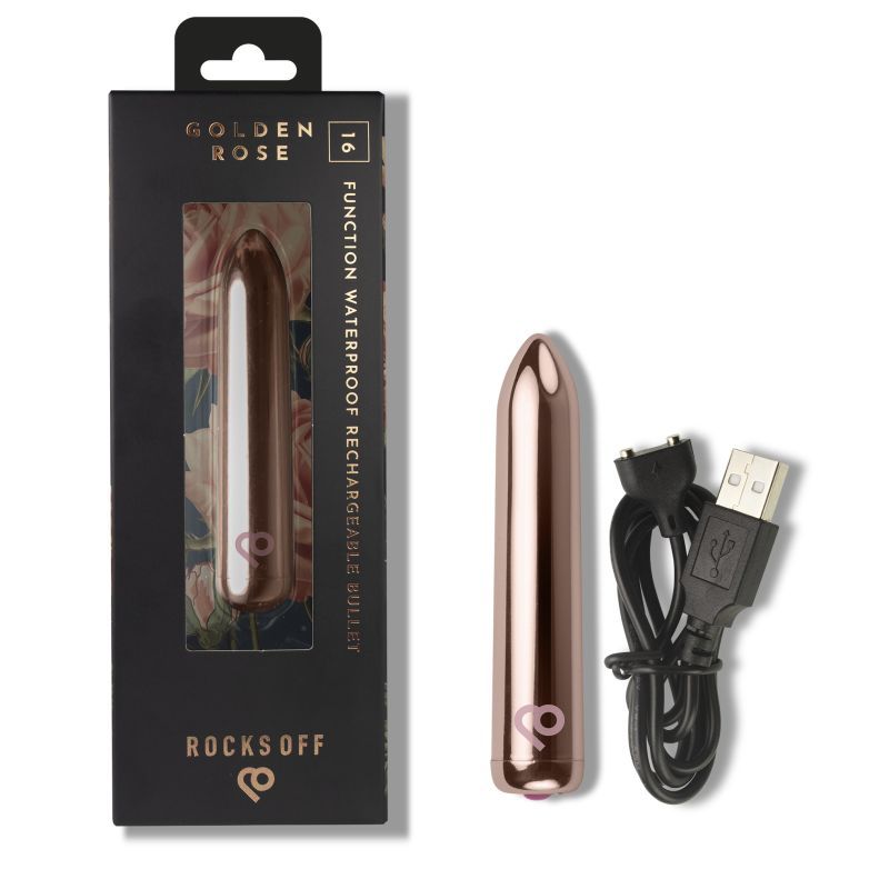 Golden Rose Rechargeable Bullet Vibrator – Sleek Compact Powerful Vibrator BULLETS