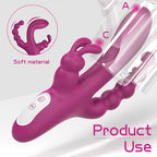 Joker Triple Ecstasy (Pink) – Luxury 8.5 Inch Silicone Triple Stimulation Vibrator with 9 Vibration Modes > Vibrators > Ladies > Rabbit Multi