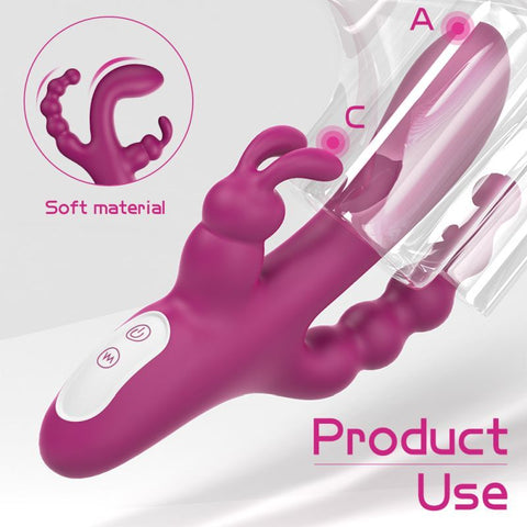 Joker Triple Ecstasy – Luxury 8.5 Inch 9-Mode Silicone Vibrator VIBRATORS-RABBIT-MULTI