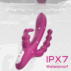 Joker Triple Ecstasy (Pink) – Luxury 8.5 Inch Silicone Triple Stimulation Vibrator with 9 Vibration Modes > Vibrators > Ladies > Rabbit Multi