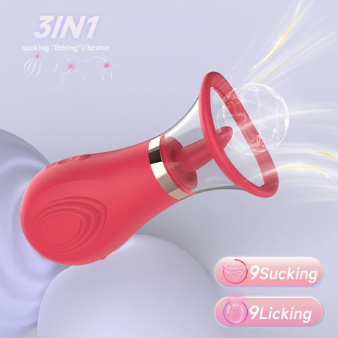Sybil 3-in-1 Sucking Licking Tickling Stimulator – Waterproof Vibrator STIMULATORS