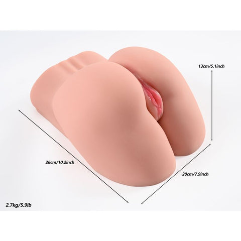 Bella Butt Torso (Pink) – Compact Vaginal and Anal Masturbator 26x20x1 Inches Assturbators