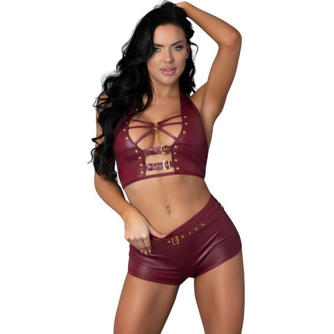 Thalia Burgundy Tease Two Piece Set – Lingerie Lingerie Sets