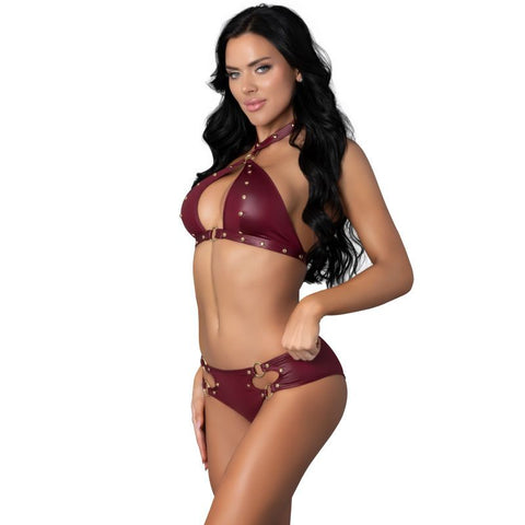 Juno Burgundy Jewel Two-Piece Set – Lingerie Lingerie Sets