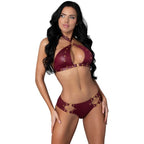 Juno Burgundy Jewel Two-Piece Set – Lingerie > Clothes > Lingerie Sets