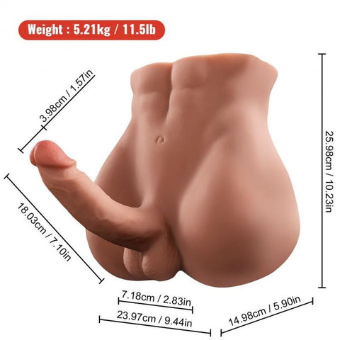 Bartlett USB Auto Thrusting Male Torso (15cm) – Sculpted Male Torso with Realistic Cock and Ass Masturbator Assturbators