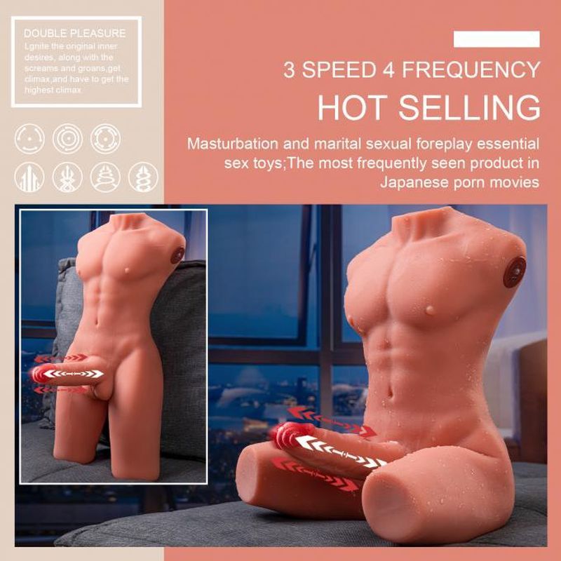 Jason 17cm USB Auto Thrusting Male Torso (Ultra-Soft TPR) – Realistic Thrusting Masturbator Assturbators