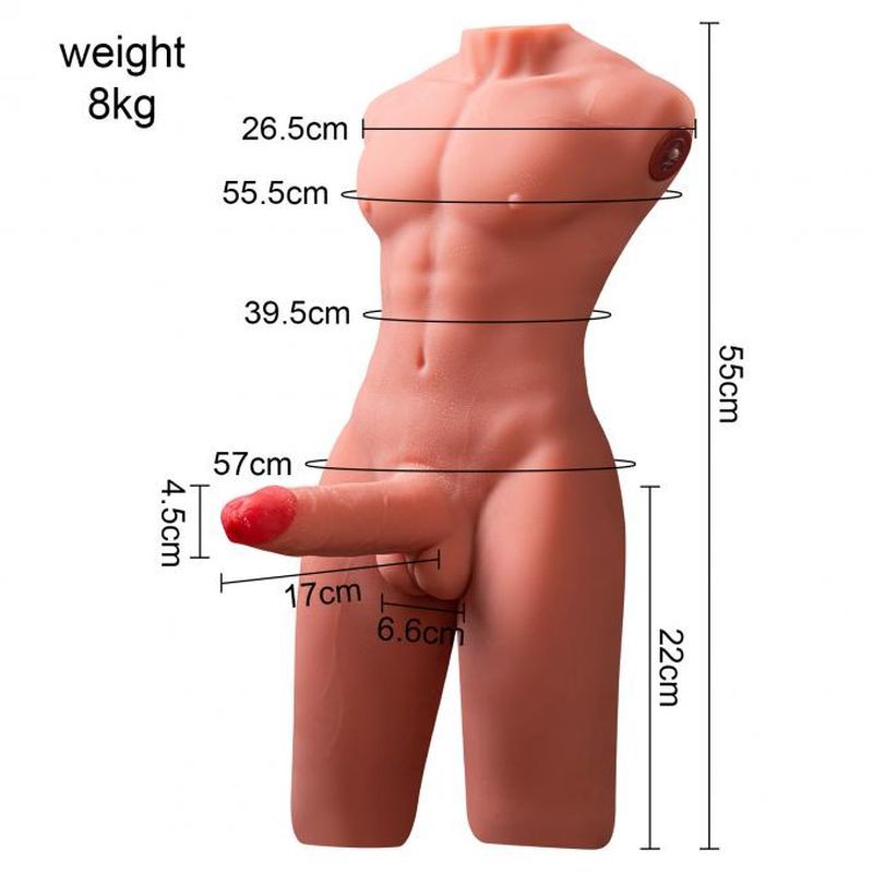 Jason 17cm USB Auto Thrusting Male Torso (Ultra-Soft TPR) – Realistic Thrusting Masturbator Assturbators