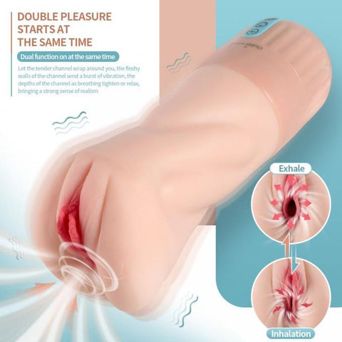 Suctroker Dual Density Vibrating Sucking Masturbator – Vaginal Masturbator > Sex Toys For Men > Masturbators > Vibrating
