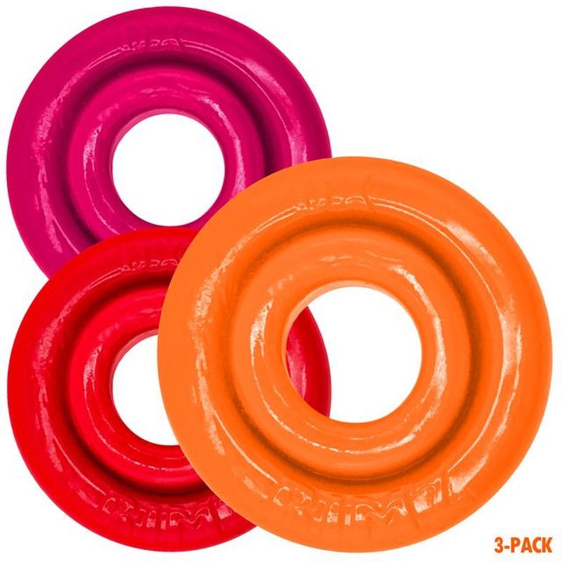 RimRingz 3-Pack Multi-Size Set – Plush-Lip Cockrings with Grippy Soft Rubber Rims Cockrings Orange One Size > Cock Ring > Sets Main image