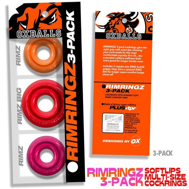 RimRingz 3-Pack Multi-Size Set – Plush-Lip Cockrings with Grippy Soft Rubber Rims Cockrings > Cock Ring > Sets
