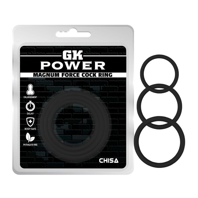 Magnum Force (Black) – Silicone Cock Ring Set with Three Sizes > Cock Ring > Sets