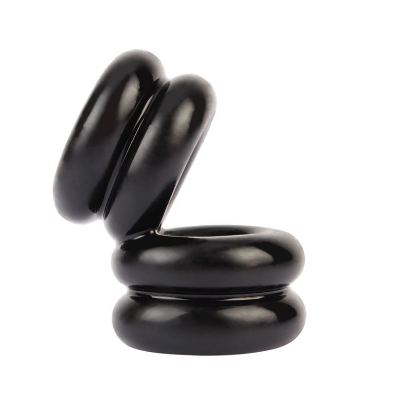 Double Support Stacker Cock Ring - 3 Sizes Black Double Stacked – 6.5 cm > Cock Ring > Sling