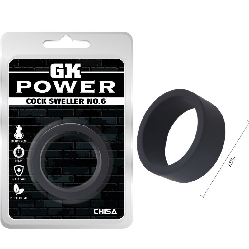 Cock Sweller Silicone Ring – Premium Stretchy Cock Ring - 7 Sizes Black No.6 – 4 cm > Cock Ring > Single