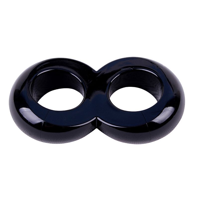 Duo Cock 8 Ball Ring (Black) – 2.5 cm Dual Squeeze Cock Ring Black One Size > Cock Ring > Single