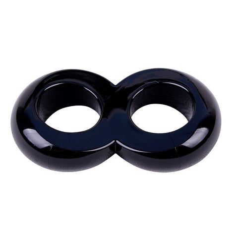 Duo Cock 8 Ball Ring (Black) – 2.5 cm Dual Squeeze Cock Ring Black One Size > Cock Ring > Single