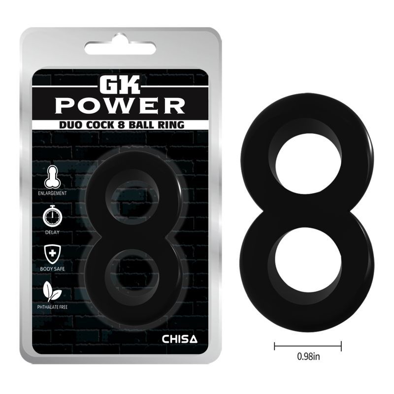 Duo Cock 8 Ball Ring (Black) – 2.5 cm Dual Squeeze Cock Ring > Cock Ring > Single