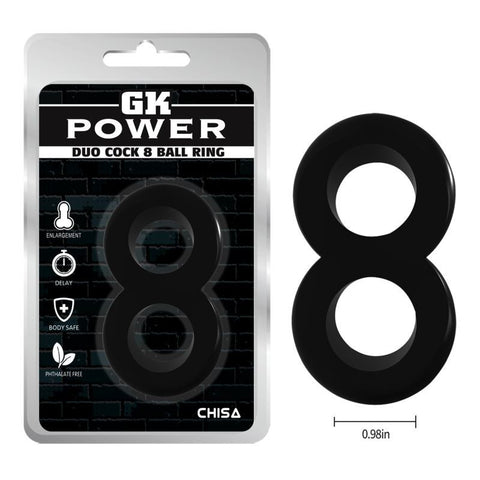 Duo Cock 8 Ball Ring (Black) – 2.5 cm Dual Squeeze Cock Ring > Cock Ring > Single