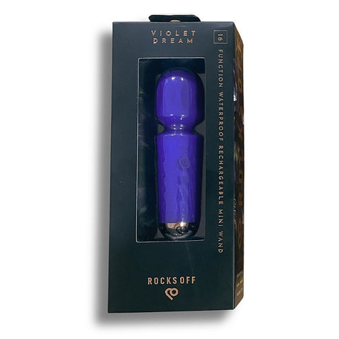 Violet Dream (Purple) – Waterproof Rechargeable 16-Mode Silicone Mini Wand Vibrator > Sex Toys > Massage Wands