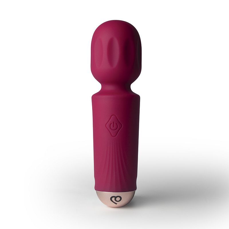 Rechargeable Silicone Mini Wand (Azalea Red) – Waterproof 16 Mode Wand Vibrator Red > Sex Toys > Massage Wands