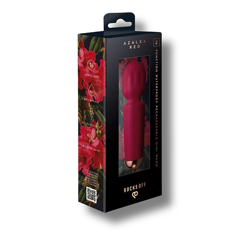 Rechargeable Silicone Mini Wand (Azalea Red) – Waterproof 16 Mode Wand Vibrator Secondary image