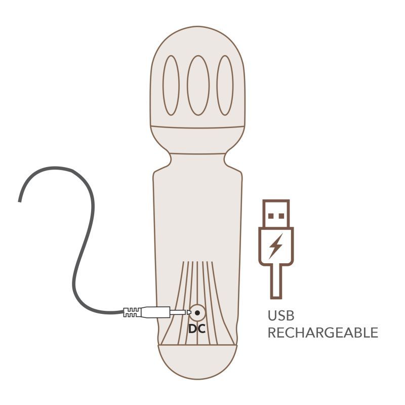 Rechargeable Silicone Mini Wand (Azalea Red) – Waterproof 16 Mode Wand Vibrator > Sex Toys > Massage Wands