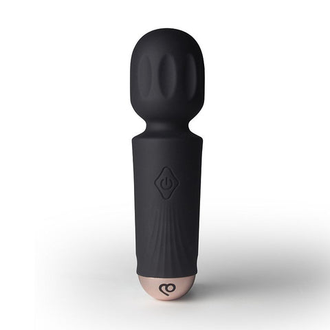 Black Tulip Rechargeable Mini Wand (Black) – Waterproof Silicone Wand with 16 Modes Black > Sex Toys > Massage Wands