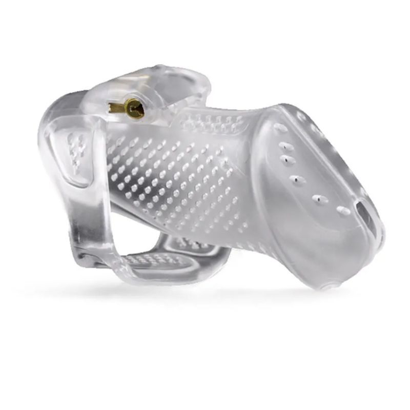 Brutus Airmesh Chastity Cage – Lightweight Breathable Polyethylene Extended Wear Device Clear > Bondage Gear > Male Chastity