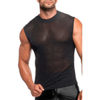 Onyx Skin Tank – Sleeveless Transparent Mesh Lingerie Top > Clothes > Mens Apparel