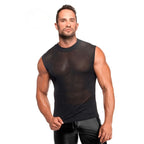 Onyx Skin Tank – Sleeveless Transparent Mesh Lingerie Top Black Medium > Clothes > Mens Apparel