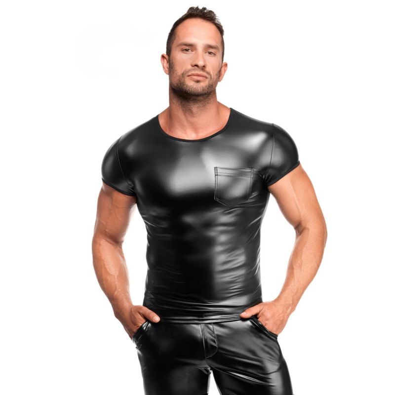 Vexen Vexen Tee – Powerwetlook High-Gloss Tight-Fit Top Black Small > Clothes > Mens Latex