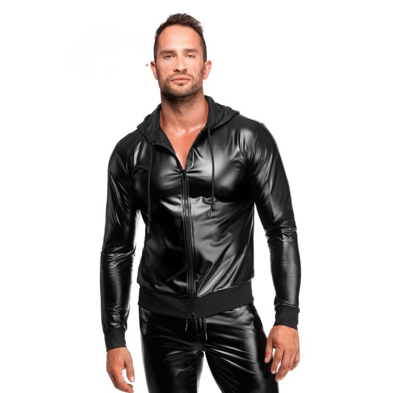 Vexen Hooded Jacket – Sleek High-Gloss Powerwetlook Jacket Black Extra Large > Clothes > Mens Latex