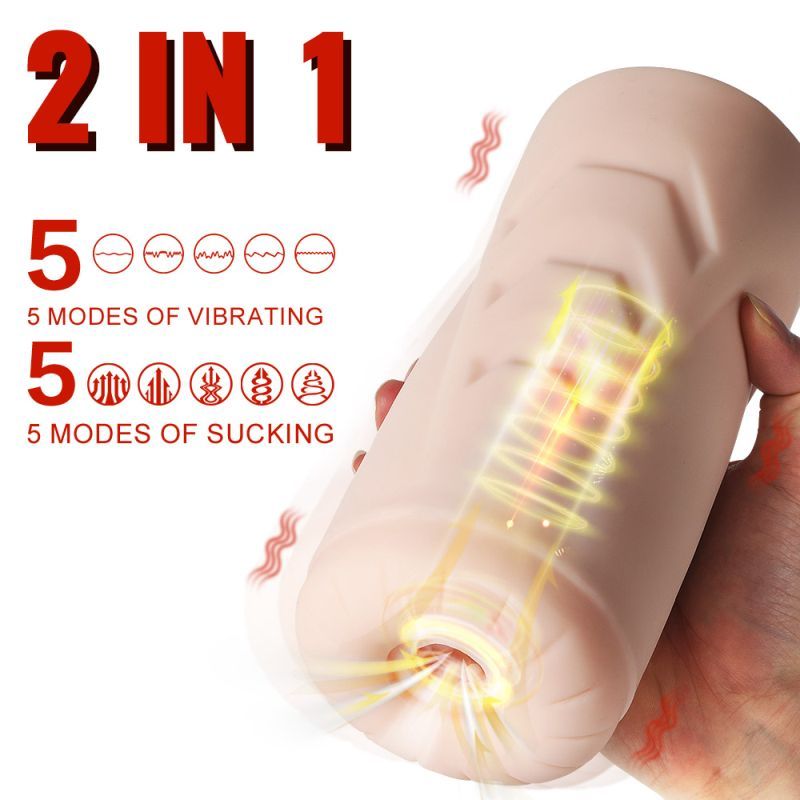 Suctroker Dual Density Vibrating Sucking Vaginal Masturbator – Vibrating Masturbator Secondary image