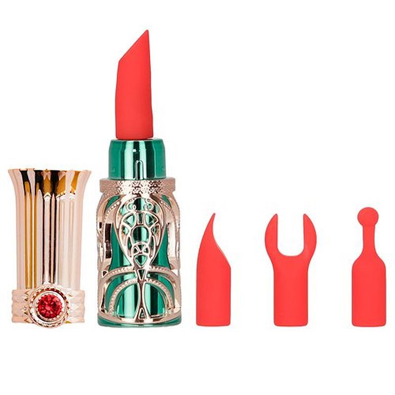 Emerald Kiss 4-in-1 – Luxury Lipstick Vibrator with Interchangeable Tips > Vibrators > Mini Vibrators Main image