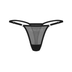 Hungry? Sheer Mesh Thong – Adjustable Straps Lingerie Black Small Medium > Clothes > Panties