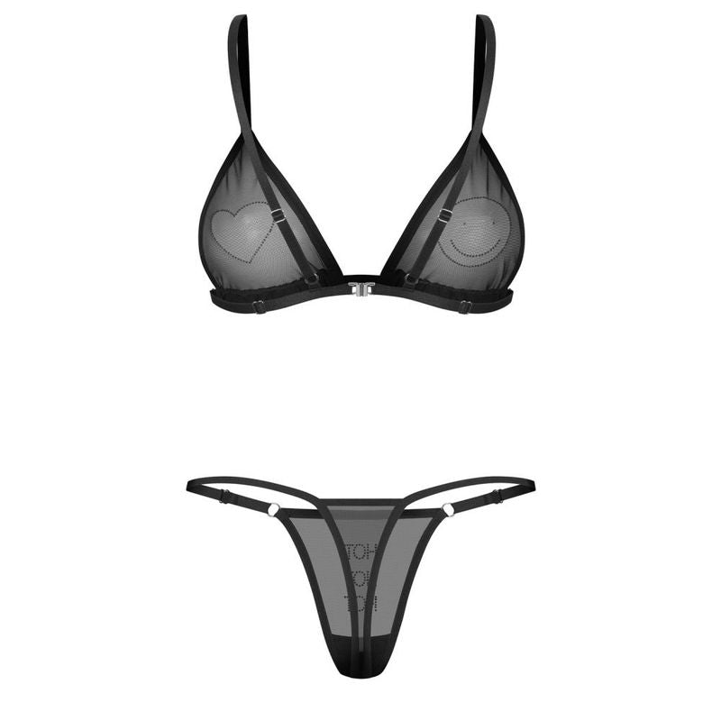 Wet Me 2 Pc Bra and Panty Set – Transparent Recycled Mesh Lingerie > Clothes > Bra Sets Main image