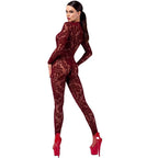 Kink Royal V Neck – Elastic Sheer Flocked Mesh Catsuit > Clothes > Bodies and Playsuits